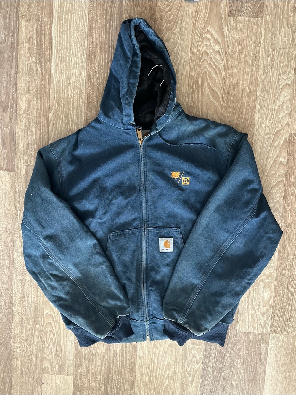 Carhartt J03 Navy Hooded Active Work Jacket